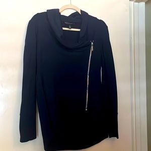 WHBM EUC navy zip stretch jacket size S